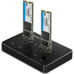 Qoltec Dokovacia stanica pre 2x SSD M.2 SATA disky | NGFF | USB typ C