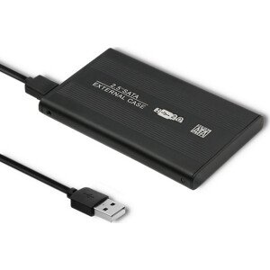 Qoltec Hliníkové puzdro pre HDD/SSD 2,5" SATA3 | USB 2.0 | čierne