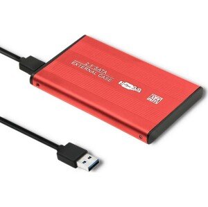 Qoltec Kryt na pevný disk HDD/SSD 2.5" SATA3 | USB 3.0 | červený