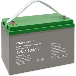 Qoltec Batéria AGM  | 12V | 100Ah | max 1200A