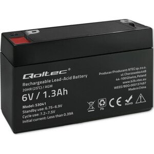 Qoltec Batéria AGM | 6V | 1.3Ah | max 19.5A
