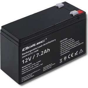 Qoltec Batéria AGM | 12V | 7.2 Ah | max 108A