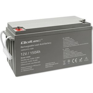 Qoltec Batéria AGM | 12V | 150Ah | max. 2250A
