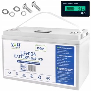 VOLT Batéria LiFePO4 | 12.8V | 100Ah | 1280Wh | LCD | BMS