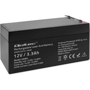 Qoltec Batéria AGM | 12V | 3.3Ah | max. 49.5A