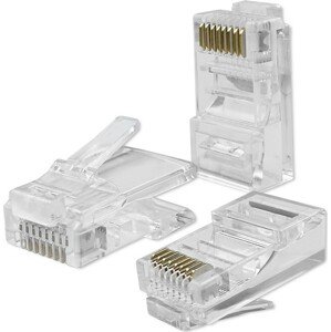 Qoltec 100 x RJ45 Plug modulárny konektor| CAT6 | UTP | Pozlátené kontakty
