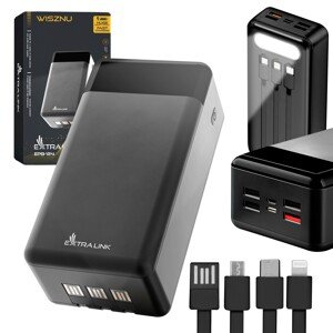 Powerbanka | 30 000mAh, rýchle nabíjanie, USB-C, Extralink EPB-124, čierna