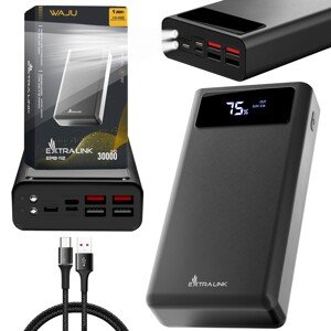 Powerbanka, 30 000mAh, USB-C, Extralink EPB-112, čierna