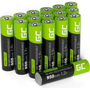 GREEN CELL Nabíjateľné batérie 16x AAA HR03 950mAh