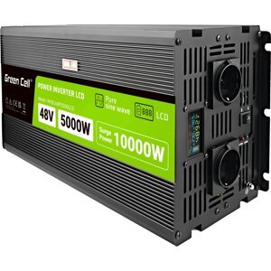 GREEN CELL Menič napätia 48V | 5000W/10000W | LCD | čistá sínusoida