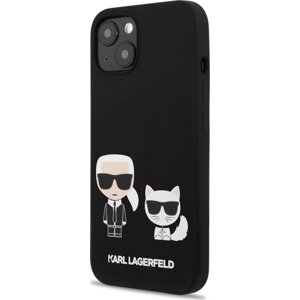 Púzdro Karl Lagerfeld and Choupette Liquid Silicone Apple iPhone 13 mini čierne