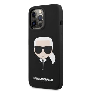 Karl Lagerfeld Head Silikónový Kryt pre iPhone 13 Pro Max, Čierny