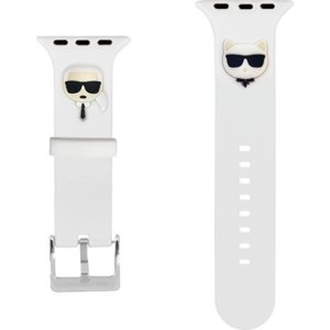 Karl Lagerfeld KLAWMSLCKW Remienok pre Apple Watch 38/40mm, Biely