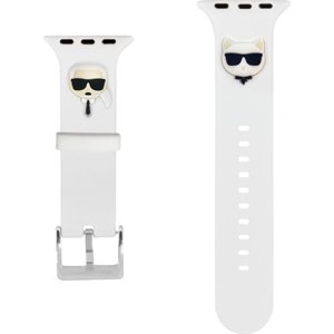 Karl Lagerfeld Karl and Choupette Remienok pre Apple Watch 42/44/45 mm, Biely