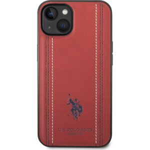 U.S. Polo Assn Kožený Kryt pre iPhone 14, Červený