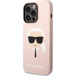 Karl Lagerfeld Liquid Karl Head Silikónový Kryt pre iPhone 14 Pro Max, Ružový