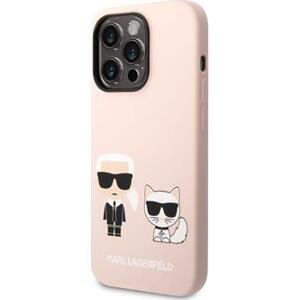 Karl Lagerfeld & Choupette Liquid Silikónový Kryt pre iPhone 14 Pro, Ružový