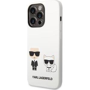 Karl Lagerfeld & Choupette Liquid Silikónový Kryt pre iPhone 14 Pro Max, Biely