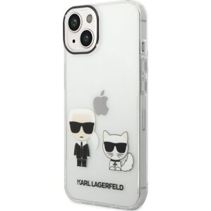 Karl Lagerfeld Ikonik Karl and Choupette Kryt pre iPhone 14 Plus, Transparentný