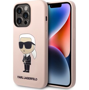 Karl Lagerfeld Liquid Silikónový Kryt pre iPhone 15 Pro, Ružový