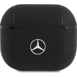 Mercedes-Benz Mercedes Kožené Puzdro pre AirPods 3, Čierne