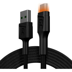 GREEN CELL KábelGC Ray USB - Micro USB 200cm oranžovým podsvietením LED, rýchlym nabíjaním