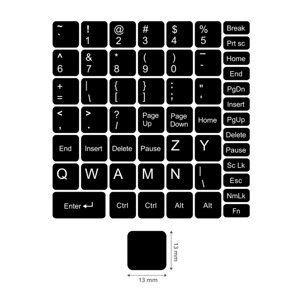 Emeru Nálepky na klávesnice pre notebook a PC 13 x 13