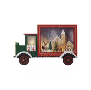 Dekorácia vianočná EMOS DCWW32 drevená - LED adventný kalendár, auto, 20x30,5 cm
