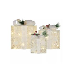 Dekorácia vianočné EMOS DCF27 LED darčeky s ozdobou, 3 veľkosti