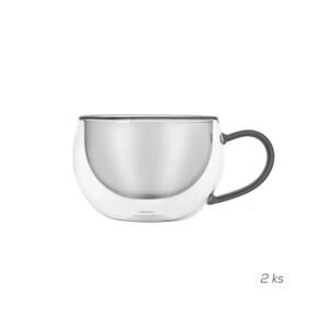 Poháre ORION Double cappuccino 2ks 330ml Grey