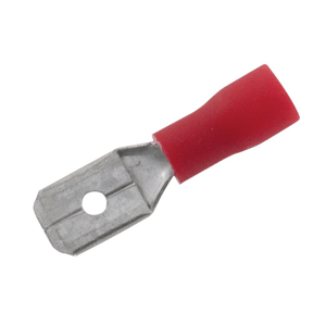 konektor plochý 4,8x0,8 - 0,5-1,5 mm2 CuSn, izolovaný červený FIN48-R (Ninigi) samec