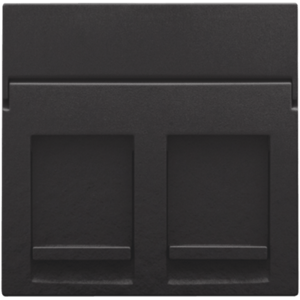 Kryt zásuvky dátovej 2xRJ45 clonky čierna piano  (NIKO)