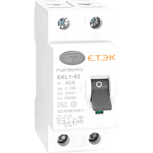 Prúdový chránič 1P+N 40A 6KA 30mA typ AC EKL1-63 (ETEK)