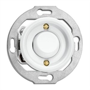 Okrúhly retro vypínač (6) biely porcelán (THPG)