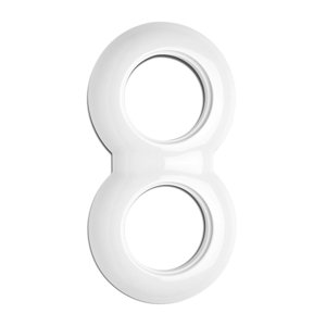 Rámček okrúhly 2-násobný, biely porcelán (THPG)