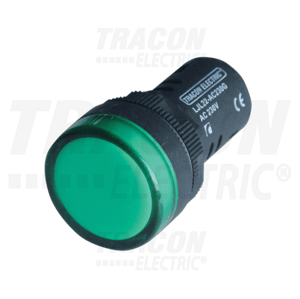 Kontrolka Led 230V AC/DC, zelená, d=22mm IP65 LED  (TRACON)