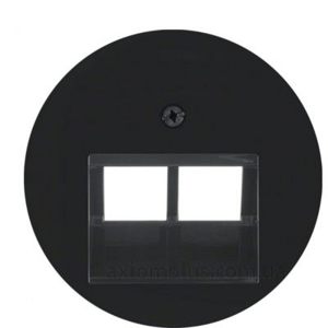 Kryt zásuvky dátovej 2xRJ45 R.1/R.3/R.8 čierny (Berker)