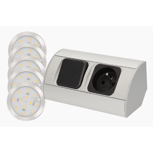 Súprava LED svietidiel a zásuvky s vypínačom a zásuvkou OR-AE-1318