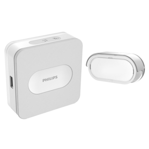 Philips WelcomeBell Plugin, wireless doorbell, 4 melodies, USB charger, operation range up