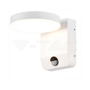 Nástenné LED svietidlo so senzorom HL 17W 2480lm 3000K IP65 biely kruh  VT-11020S (V-TAC)