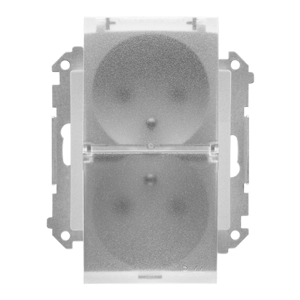 Dvojzásuvka 2P+T/16A/250A (PS) IP44 s krytom (transparent) matný hliník SIMON55 (Simon)