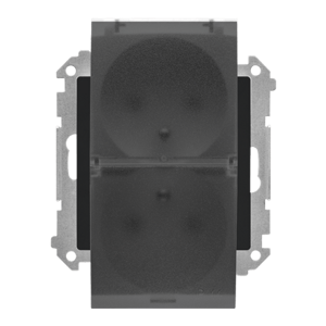 Dvojzásuvka 2P+T/16A/250A (PS) IP44 s krytom (transparent) čierna matná SIMON55 (Simon)