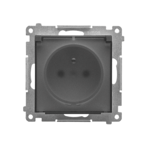 Zásuvka 2P+T/16A/250V IP44 s krytkou (transparent) (PS) sivá SIMON55 (Simon)
