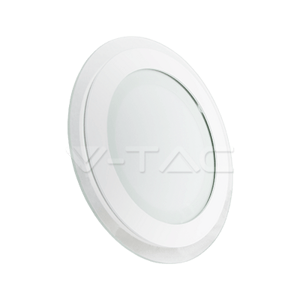 Mini LED panel okrúhly Glass zapustený 18W, 6400K, 1260lm, VT-1881G (V-TAC)
