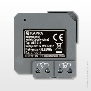 Mikromodul/2-kanálový vysielač pod vypínač (Kappa)