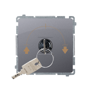 Ovládač žalúzií spínačový 5A/230V na kľúč (SP) strieb. mat.metal. SIMON Basic (simon)
