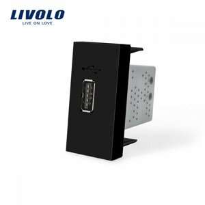 zásuvka USB, polmodul nabíjací 2,1A čierna (LIVOLO)