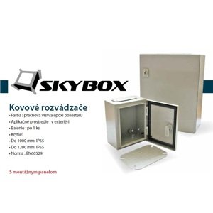 skriňa kovová 400x400x200 skybox RAL 7035 (MB-4040D200-SDL)