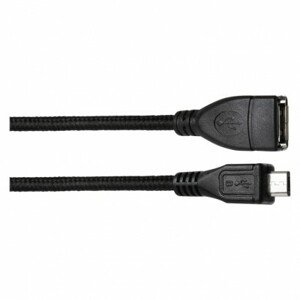 USB kábel 2.0 A/F - mikro B/M OTG 15cm čierny (EMOS)