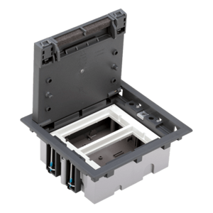 Podlahová krabica, SF, obdĺžnikový, 4×K45, 2×CIMA, 70mm105mm, IK08, sivá